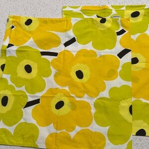 2 Marimekko Yellow + Green Floral Pillow Cover